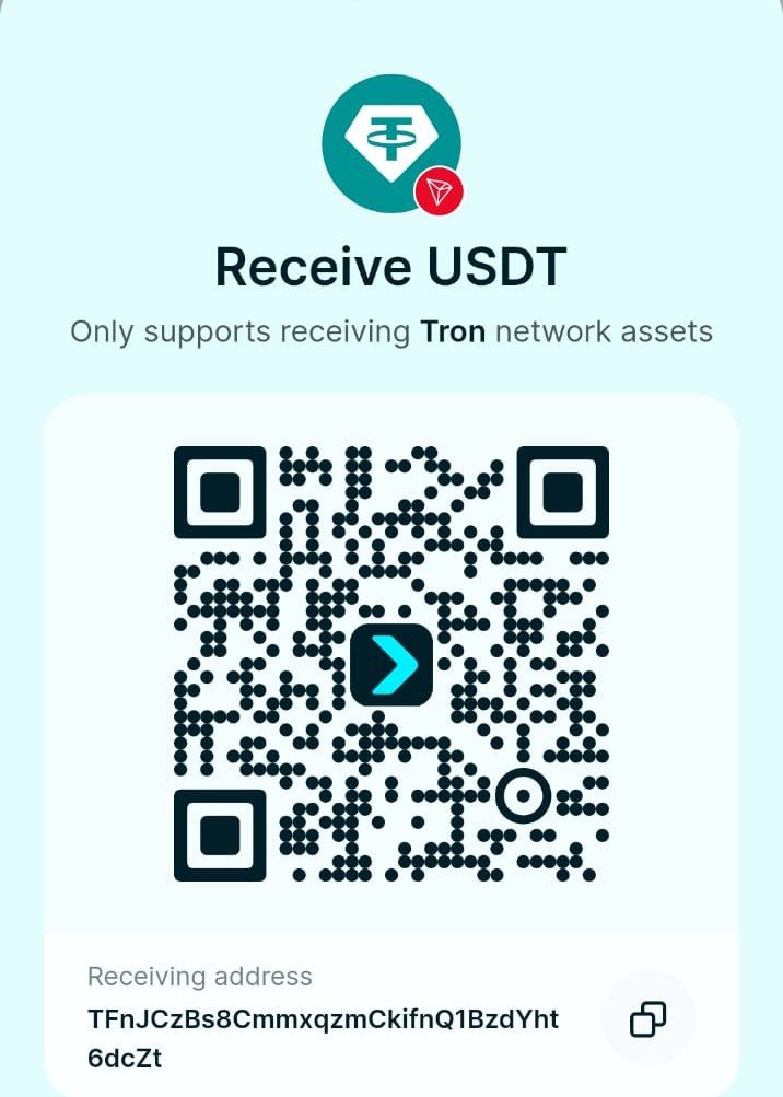 USDT TRC20 payment QR code